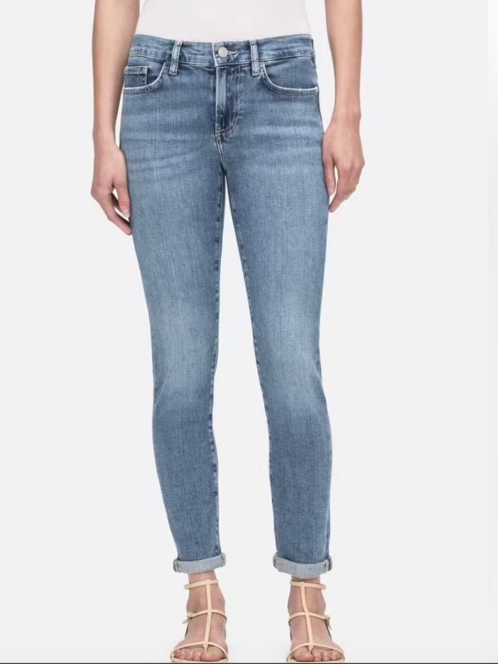 EUC Frame Le Garçon Mid Rise Cropped Jeans, Size 28 in Daphne Wash